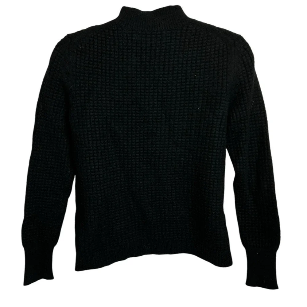 Women's Banana Republic Black Pullover Sweater Sz S Square Textured Cotton Blend